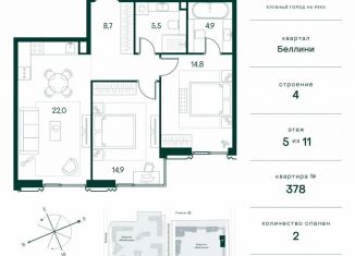 Продам двухкомнатную квартиру, 70.8 м2, Москва, район Покровское-Стрешнево