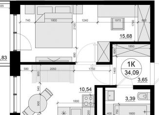 Продажа однокомнатной квартиры, 34.1 м2, дачный посёлок Лесной Городок