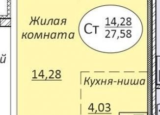 Квартира на продажу студия, 27.6 м2, Новосибирск, метро Октябрьская, 2-я Воинская улица