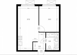 Продается 1-комнатная квартира, 34.6 м2, Москва, метро Окружная, жилой комплекс Большая Академическая 85, к3.4