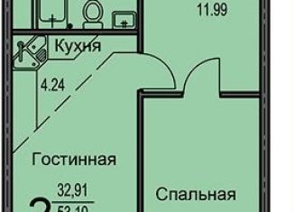 Продаю 2-комнатную квартиру, 53.1 м2, Воронеж, Железнодорожный район, улица Суворова, 122В