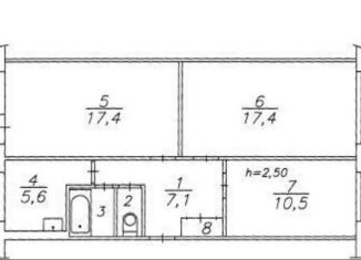 Трехкомнатная квартира на продажу, 62.1 м2, Красноярский край, улица Воронова, 3