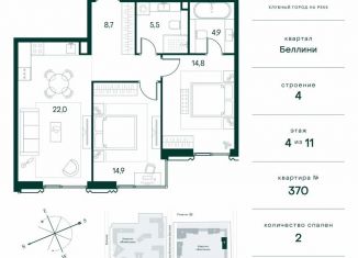 Продаю 2-комнатную квартиру, 70.8 м2, Москва, район Покровское-Стрешнево