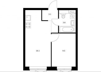 Продаю 1-ком. квартиру, 31.9 м2, Москва, станция Бульвар Рокоссовского