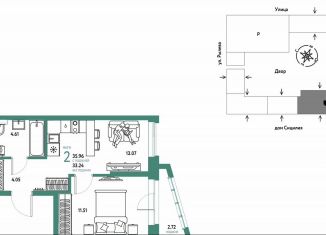 Продажа 2-ком. квартиры, 36 м2, Тюмень, Калининский округ, Ярославская улица, 9к1