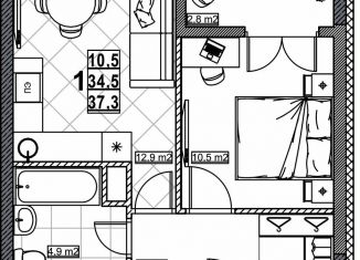 Продам 1-комнатную квартиру, 37.3 м2, Нижний Новгород, Канавинский район