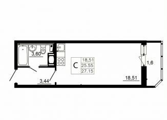 Продажа квартиры студии, 25.6 м2, Ленинградская область, Заводская улица, 18к2