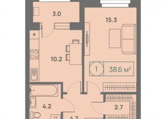 Продажа 1-комнатной квартиры, 38.6 м2, Пермь, Трамвайная улица, 27