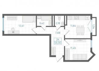 Продается 2-ком. квартира, 52 м2, Екатеринбург, Ленинский район