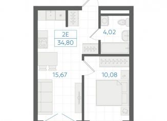 Однокомнатная квартира на продажу, 33.7 м2, Екатеринбург