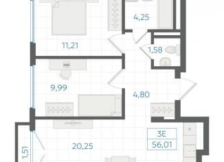 Продам 2-комнатную квартиру, 55 м2, Екатеринбург, Ленинский район