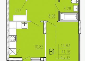 Продажа однокомнатной квартиры, 43.3 м2, Пензенская область, улица Студёный Кордон, 48