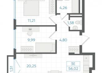 Продаю двухкомнатную квартиру, 55 м2, Екатеринбург, Ленинский район