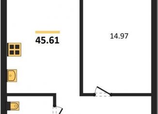 Продажа 1-комнатной квартиры, 45.6 м2, Новосибирск, Ленинский район, улица Забалуева, с10