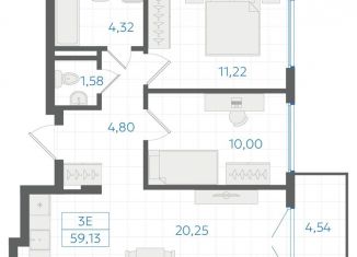 Продам двухкомнатную квартиру, 56 м2, Екатеринбург, Ленинский район