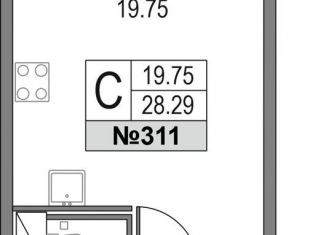 Продам квартиру студию, 28.3 м2, Санкт-Петербург, Коломяжский проспект, 13Э, ЖК Приморский Квартал