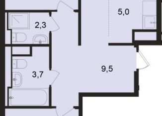 Продам трехкомнатную квартиру, 55.1 м2, рабочий посёлок Заречье