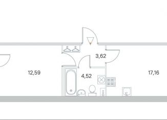 Продаю 1-ком. квартиру, 42 м2, посёлок Стрельна