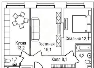 Продаю 2-ком. квартиру, 55 м2, Москва, Шелепихинская набережная, 42к3, ЖК Фридом