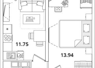 1-комнатная квартира на продажу, 37.1 м2, Санкт-Петербург, метро Лесная