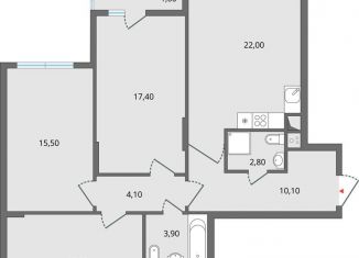 Однокомнатная квартира на продажу, 40.7 м2, Липецк, ЖК Атмосфера