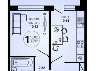Продаю однокомнатную квартиру, 35.3 м2, Ульяновск, Железнодорожный район, жилой комплекс Заря, 3