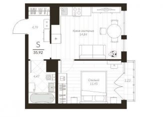 Продается 1-ком. квартира, 35.9 м2, посёлок Молодёжный