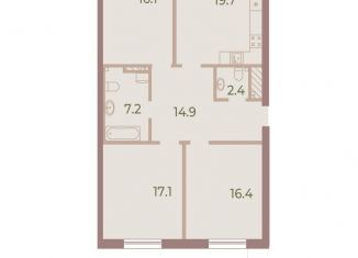 Продажа 3-комнатной квартиры, 93.8 м2, Санкт-Петербург, ЖК Нева Хаус