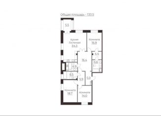 3-комнатная квартира на продажу, 133.5 м2, Санкт-Петербург, Барочная улица, 6, Барочная улица