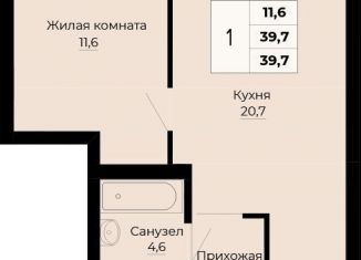 Продажа 1-комнатной квартиры, 39.7 м2, Екатеринбург, ЖК Ольховский Парк