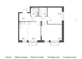 Продажа трехкомнатной квартиры, 56 м2, деревня Путилково, Просторная улица, 15