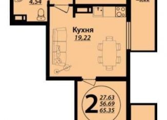 Продается двухкомнатная квартира, 65 м2, Краснодар, Душистая улица, 77, микрорайон Молодёжный