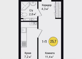 Квартира на продажу студия, 25.7 м2, Астрахань, Советский район