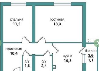 Продаю двухкомнатную квартиру, 56.4 м2, Самара, ЖК Логика, Съездовская улица, 11