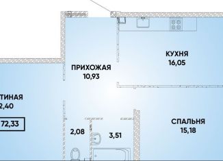 Продам двухкомнатную квартиру, 72.3 м2, Краснодар, микрорайон Достояние