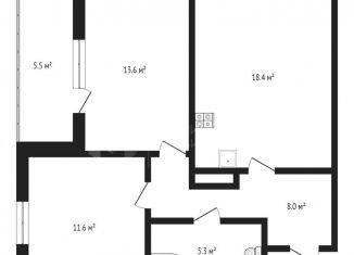 Продажа 2-комнатной квартиры, 57.1 м2, Тюмень, Краснооктябрьская улица, 14к2, ЖК Ютта