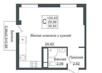 Продам квартиру студию, 31 м2, Краснодар, ЖК Европа-Сити, Античная улица, 4