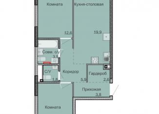 Продам 2-комнатную квартиру, 63.1 м2, Ижевск, Ленинский район