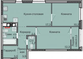 Продажа 2-комнатной квартиры, 54.4 м2, Удмуртия