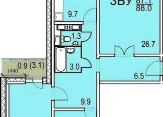 Продаю трехкомнатную квартиру, 88 м2, Москва, Левобережная улица, 4к5, ЖК Левобережный