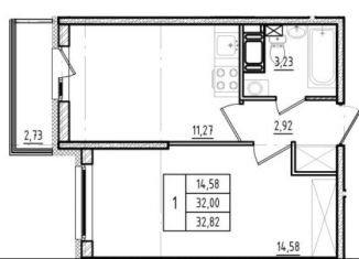 Продам 1-ком. квартиру, 33.4 м2, Мурино, ЖК Мой Мир, Воронцовский бульвар, 21к3