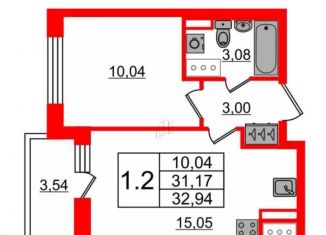 Продаю 1-ком. квартиру, 32.9 м2, Санкт-Петербург, Фарфоровская улица, 7к1, муниципальный округ Ивановский