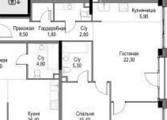 Продам двухкомнатную квартиру, 72.9 м2, Москва, ЖК Афи Парк Воронцовский
