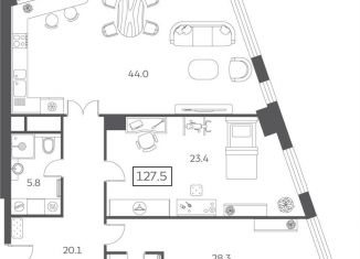 Продажа 3-ком. квартиры, 127.5 м2, Москва, Мытная улица, 40к3, Мытная улица