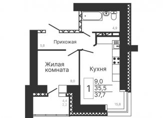 Продам 1-комнатную квартиру, 37.7 м2, Амурская область