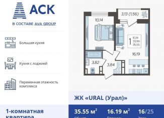 Продам однокомнатную квартиру, 35.6 м2, Краснодар, микрорайон КСК