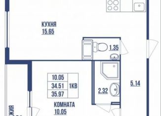 Продается однокомнатная квартира, 36 м2, Кудрово, проспект Строителей, 5к1, ЖК Айди Кудрово 3