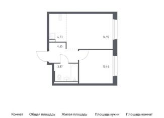 Однокомнатная квартира на продажу, 38.3 м2, поселение Кокошкино, жилой комплекс Новое Внуково, к23