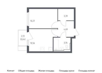 1-комнатная квартира на продажу, 33.3 м2, село Остафьево, жилой комплекс Остафьево, к17