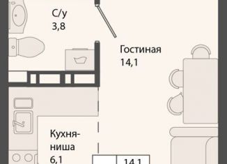 Квартира на продажу студия, 30.7 м2, рабочий посёлок Краснообск